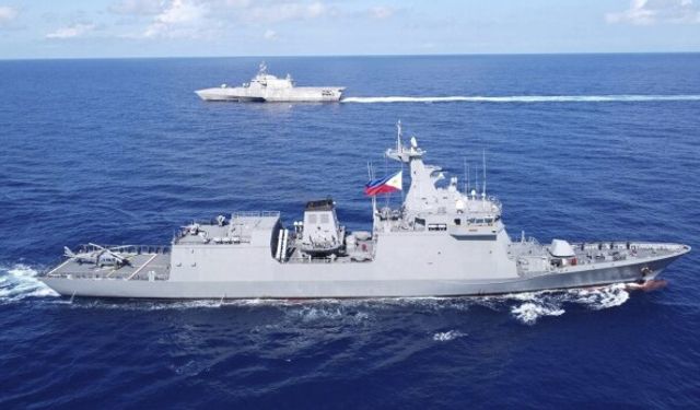 U.S. and Philippine navies sink ship in South China Sea War Games