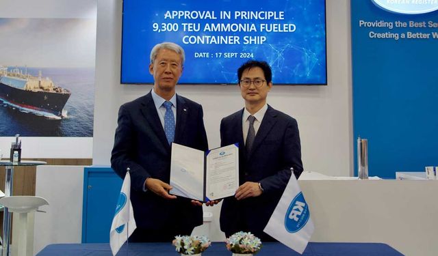 KR Grants AiP to SHI for 9,300 TEU Ammonia-Fueled Container Ship Design