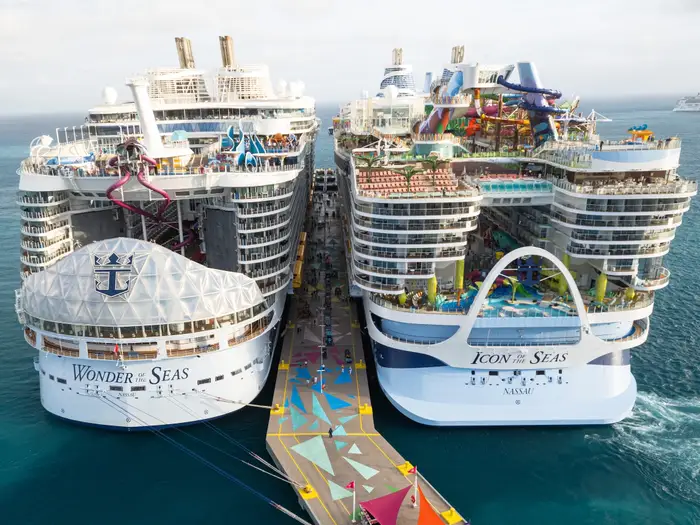 Icon of the Seas, Wonder of the Seas Side-by-Side