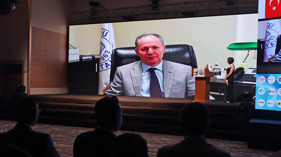 Oral Erdogan, Chairman of the Board of Directors of Turk Loydu sent a video to the conference